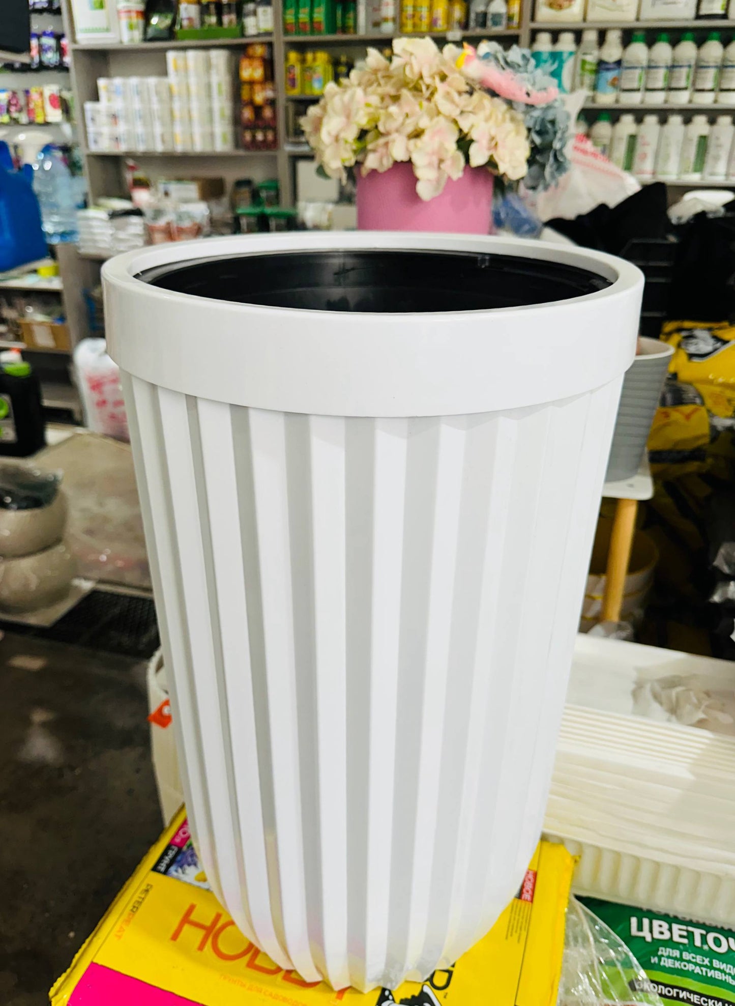 Горшок Ташкент | Гофрированный с белой вставкой